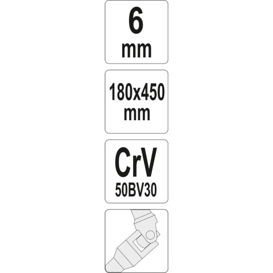 Csuklós T-kulcs 6 mm / 450 mm CrV YATO