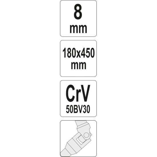 Csuklós T-kulcs 8 mm / 450 mm CrV YATO