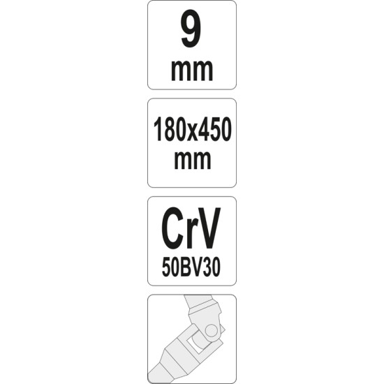 Csuklós T-kulcs 9 mm / 450 mm CrV YATO