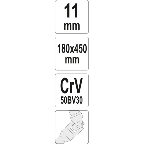 Csuklós T-kulcs 11 mm / 450 mm CrV YATO
