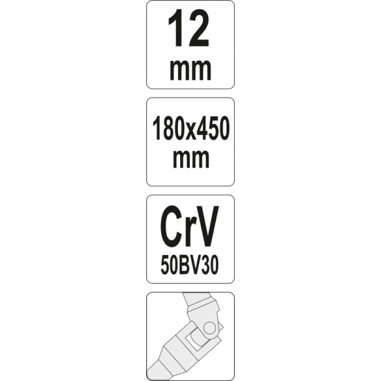 Csuklós T-kulcs 12 mm / 450 mm CrV YATO