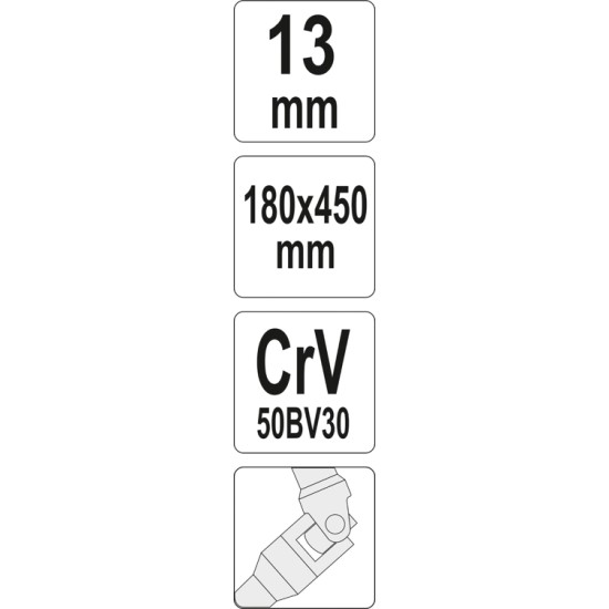 Csuklós T-kulcs 13 mm / 450 mm CrV YATO