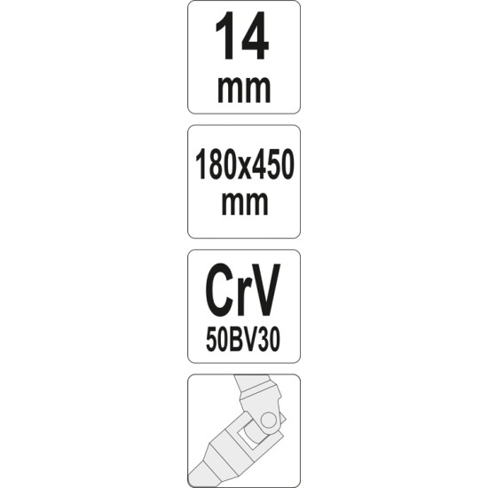 Csuklós T-kulcs 14 mm / 450 mm CrV YATO