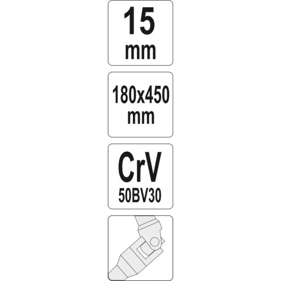 Csuklós T-kulcs 15 mm / 450 mm CrV YATO