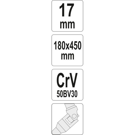 Csuklós T-kulcs 17 mm / 450 mm CrV YATO