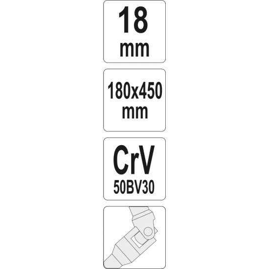 Csuklós T-kulcs 18 mm / 450 mm CrV YATO