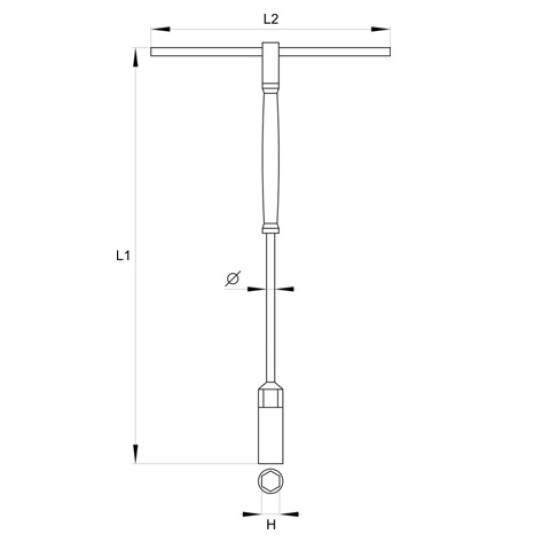 T-kulcs 14 mm / 310 mm forgatható nyéllel CrV YATO
