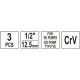 YATO 1/2" befecskendező aljzatkészlet, 3 részes