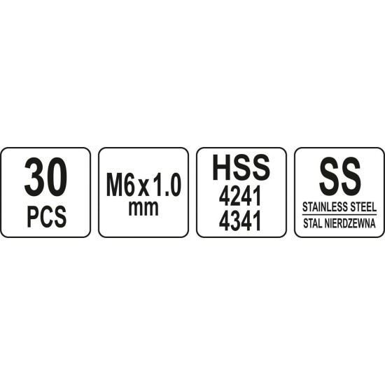 Menetjavító készlet 30 részes M6 1mm YATO
