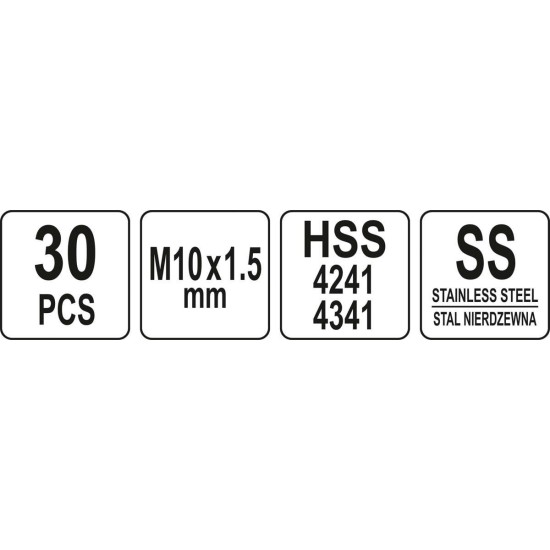 Menetjavító készlet 30 részes M10 1,5mm YATO
