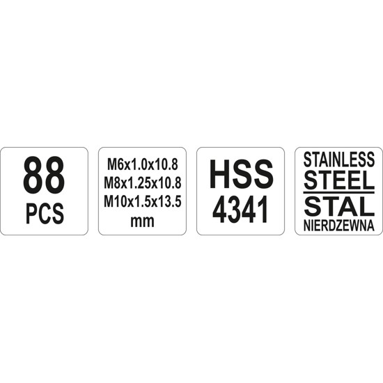 Menetjavító készlet 88 részes M6-M8-M10 YATO