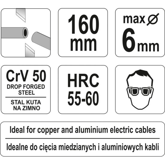 Kábelvágó 160 mm YATO