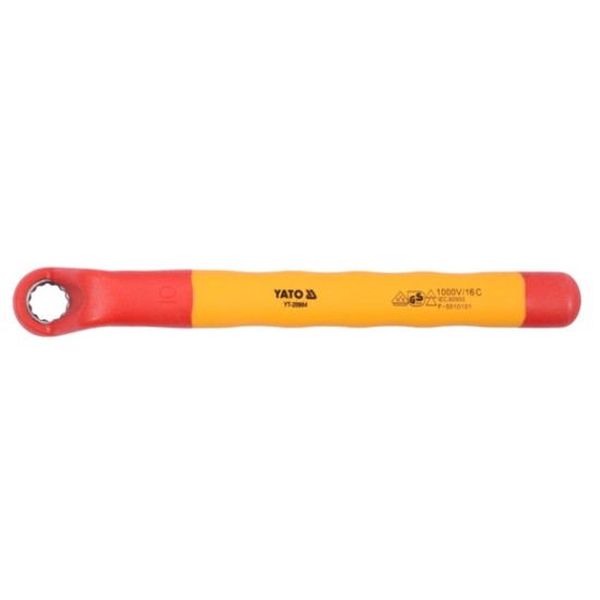 Hajlított csillagkulcs 10 mm / 170 mm 1000 V-ig szigetelt CrV YATO Hajlított csillagkulcs 10 mm / 170 mm 1000 V-ig szigetelt CrV YATO