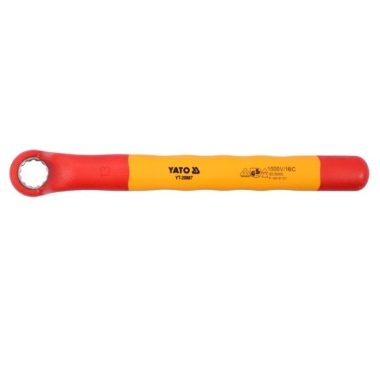 Hajlított csillagkulcs 13 mm / 190 mm 1000 V-ig szigetelt CrV YATO Hajlított csillagkulcs 13 mm / 190 mm 1000 V-ig szigetelt CrV YATO