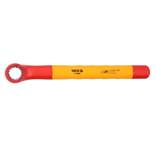 Hajlított csillagkulcs 16 mm / 215 mm 1000 V-ig szigetelt CrV YATO