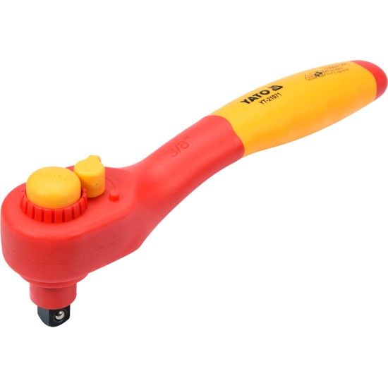 Racsnis hajtószár 3/8" 200 mm 36T hajlított 1000 V-ig szigetelt CrV YATO