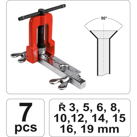 Peremező készlet 7 részes fék és hidraulikacsőhöz (3-19 mm) YATO
