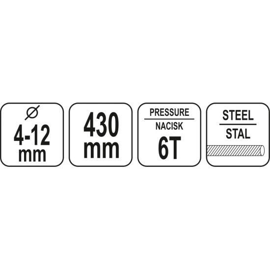 Hidraulikus betonacél vágó kézi 320 mm YATO Hidraulikus betonacél vágó kézi 320 mm YATO