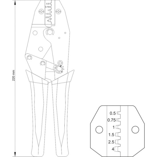 Krimpelő fogó 230 mm YATO