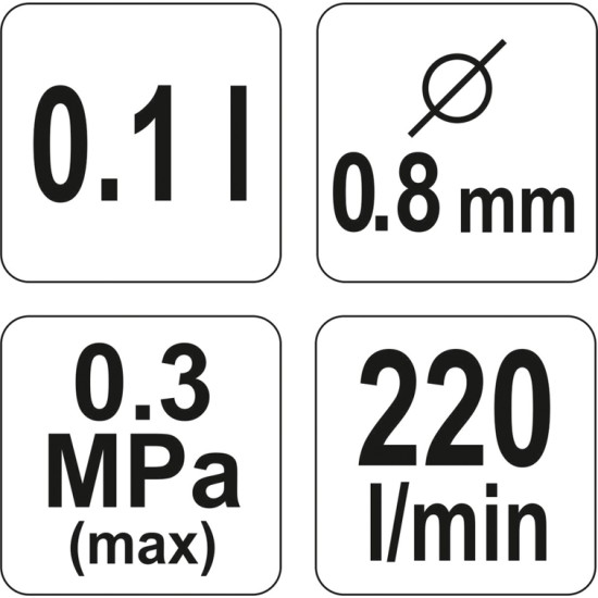 Felsőtartályos festékszórópisztoly 100 ml HVLP YATO