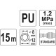 Pneumatikus tömlő (spirál) gyorscsatlakozóval 8,0 mm x 12 mm x 15 m 1,2 MPa YATO