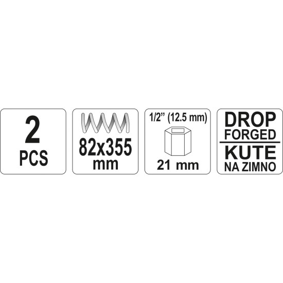Rugóösszehúzó 82 x 355 (2 db/cs) YATO