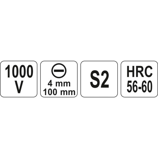 Csavarhúzó 4,0 x 100 mm 1000 V-ig szigetelt YATO Csavarhúzó 4,0 x 100 mm 1000 V-ig szigetelt YATO