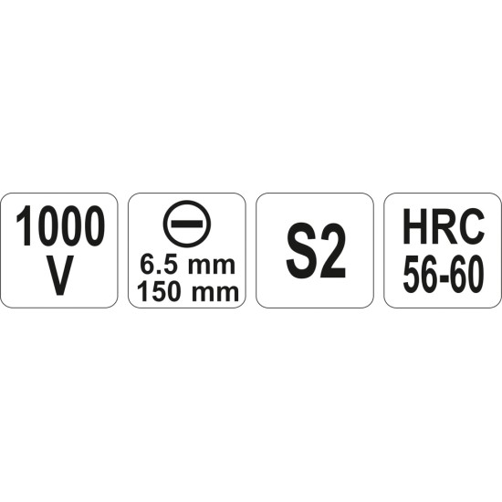 Csavarhúzó 6,5 x 150 mm 1000 V-ig szigetelt YATO Csavarhúzó 6,5 x 150 mm 1000 V-ig szigetelt YATO