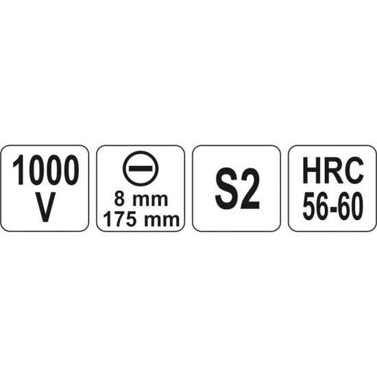 Csavarhúzó 8,0 x 175 mm 1000 V-ig szigetelt YATO