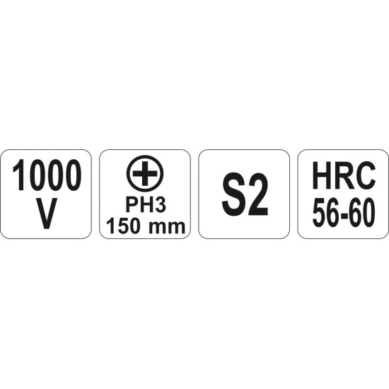 Csavarhúzó PH3 x 150 mm 1000 V-ig szigetelt YATO