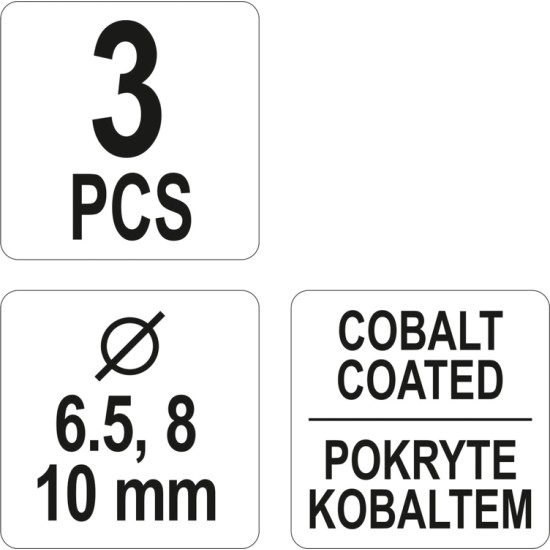 Fúrókészlet ponthegesztéshez 6,5/8/10mm 3 részes YATO