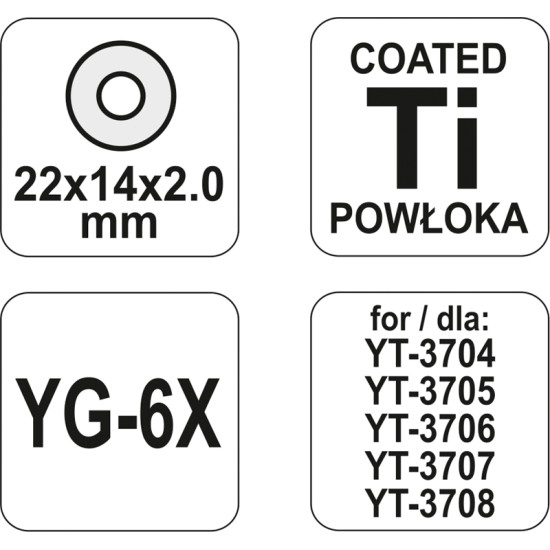 Csempevágó kerék 22 x 14 x 2 mm (YT-3704, YT-3705, YT-3706, YT-3707, YT-3708 csempevágókhoz) YATO