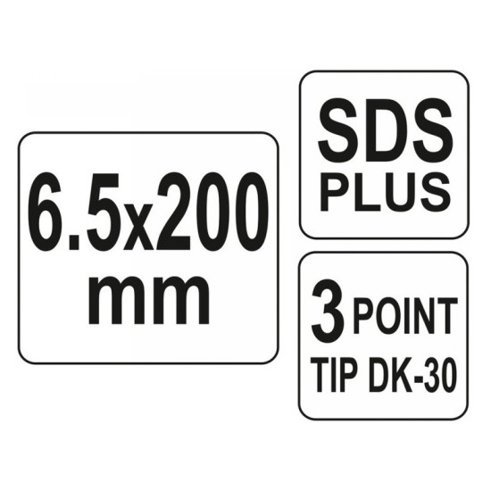 Kőzetfúró 6,5 x 200/130 mm SDS-Plus YATO