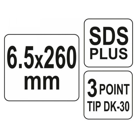 Kőzetfúró 6,5 x 260/183 mm SDS-Plus YATO