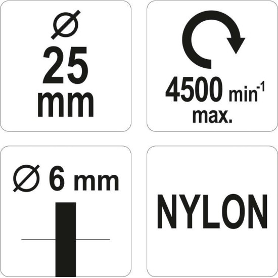 Csapos fazékkefe Nylon 25mm YATO