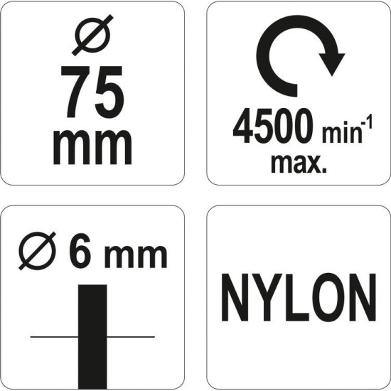 Csapos fazékkefe Nylon 75mm YATO