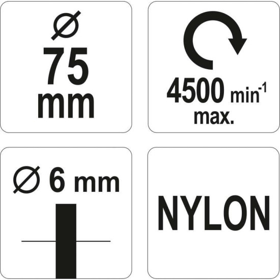 Csapos körkefe Nylon 75mm YATO