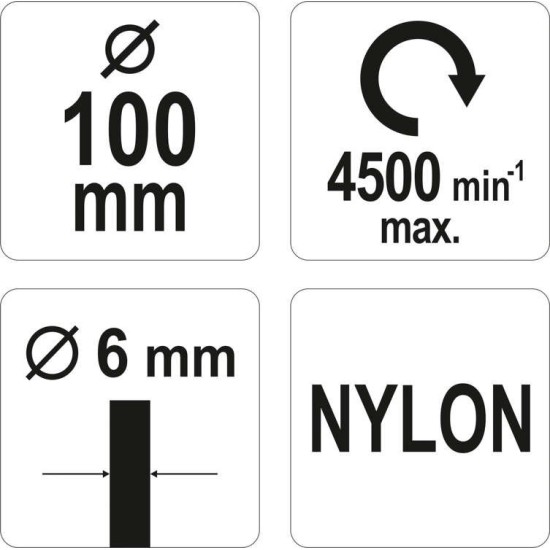 Csapos körkefe Nylon 100mm YATO