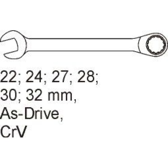 Csillag-villáskulcs készlet 6 részes 22-32 mm (fiókbetét) YATO