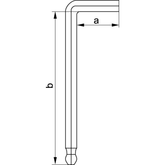 Hosszú gömbfejű imbuszkulcs készlet 12 részes 1/16"-3/8" CrV YATO