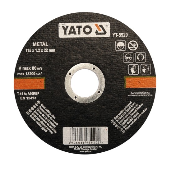 Vágókorong fémre 115 x 1,2 x 22 mm YATO