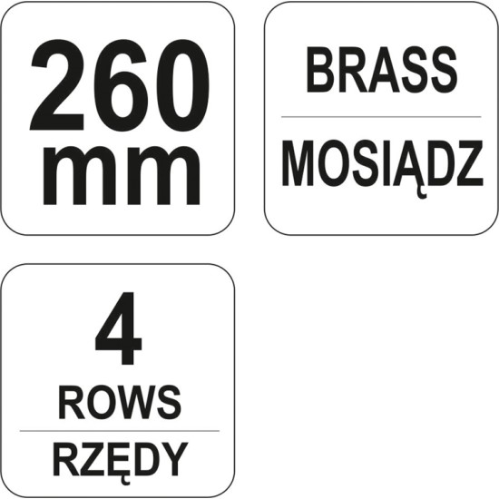 Drótkefe réz 4 soros 260 mm YATO