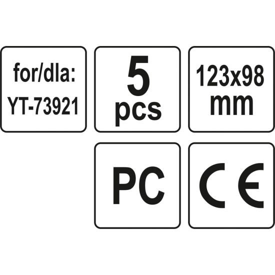 Hegesztőüveg cserélhető 123 x 98 mm (5 db/cs) YATO