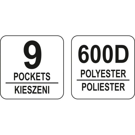 Szerszámtartó táska csővázas 9 zsebes YATO