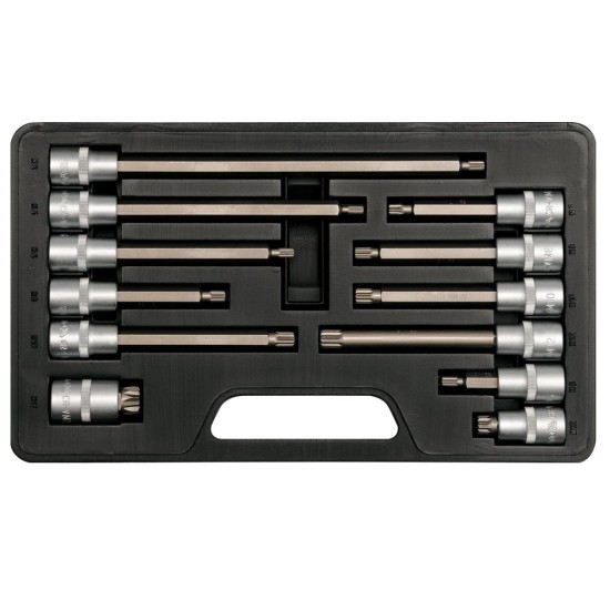 Bithegy-dugókulcs készlet 12 részes Spline 1/2" M6-M17 YATO