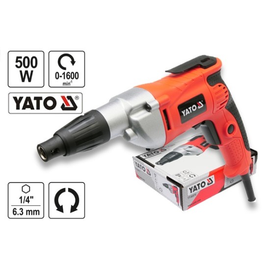 YATO Gipszkarton csavarozó 500 W (1/4" 6.3 mm HEX tokmány)