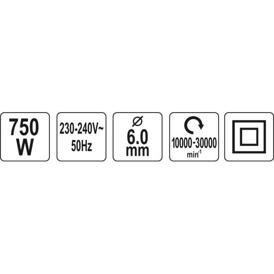 Egyenes csiszoló fordulatszám szabályzós 750 W YATO