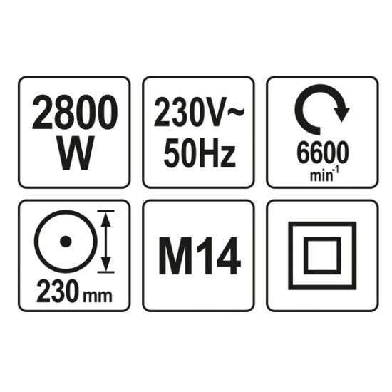 Elektromos sarokcsiszoló M14 230 mm 2800 W YATO