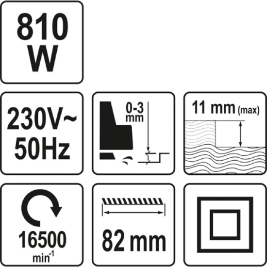 Elektromos gyalu 82 mm 810 W YATO