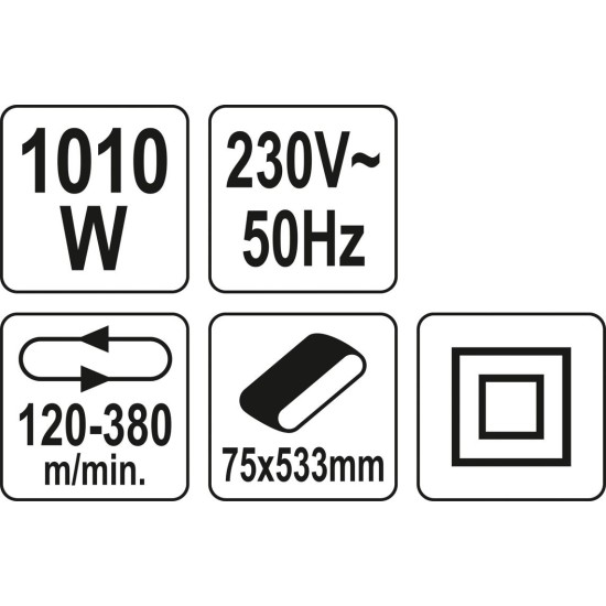 Elektromos szalagcsiszoló 75 x 533 mm 1010 W YATO